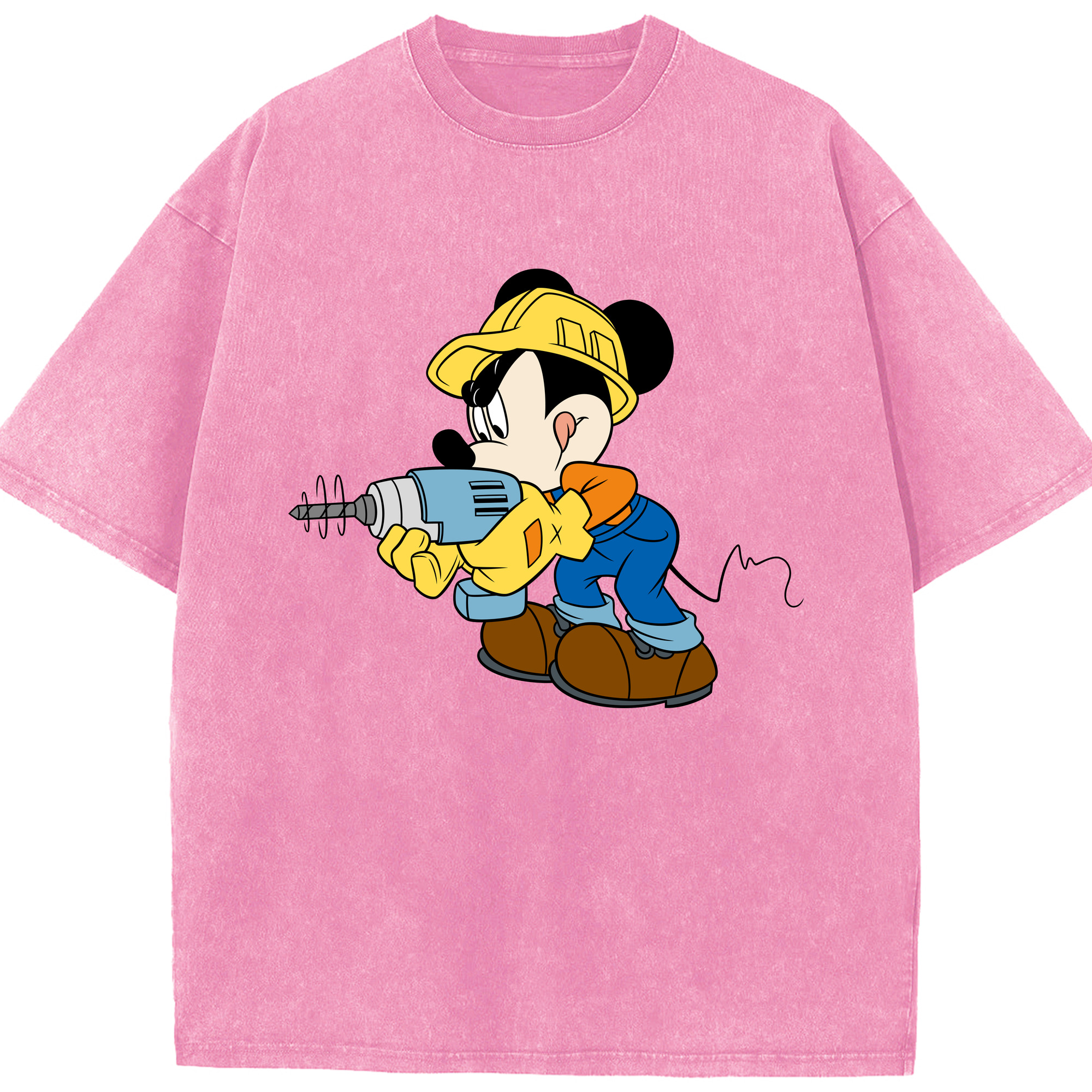 （画像用） ミッキーマウス Mickey Mouse 綿100% ヴィンテージ風 半袖Tシャツ（フロントプリント）